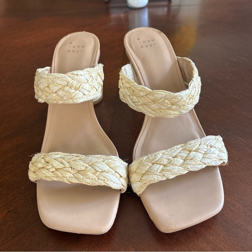 A New Day | Basil Heels, Braided Strap Block Heel Sandals - Picture 2 of 5